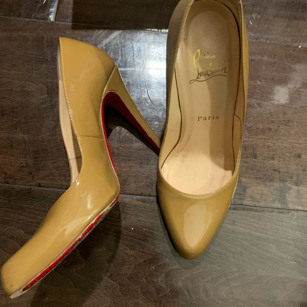 Camel patent Christian Louboutin Deco 100 heel 6.5 - Picture 5 of 8